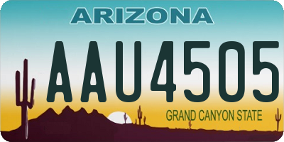 AZ license plate AAU4505