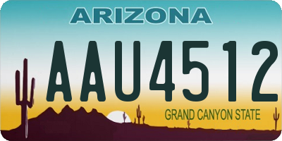 AZ license plate AAU4512