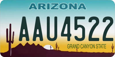 AZ license plate AAU4522