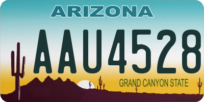 AZ license plate AAU4528