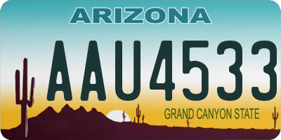AZ license plate AAU4533