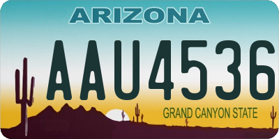 AZ license plate AAU4536