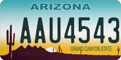 AZ license plate AAU4543