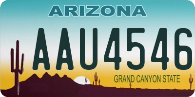AZ license plate AAU4546