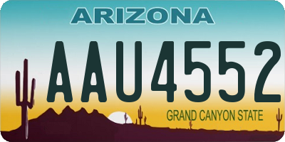 AZ license plate AAU4552