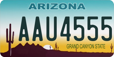 AZ license plate AAU4555