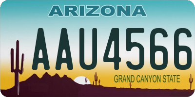 AZ license plate AAU4566