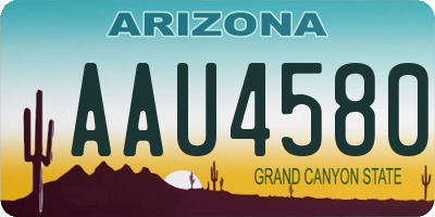 AZ license plate AAU4580