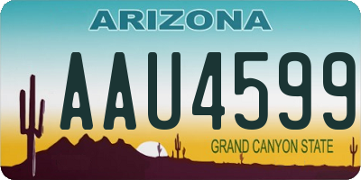 AZ license plate AAU4599