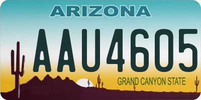 AZ license plate AAU4605