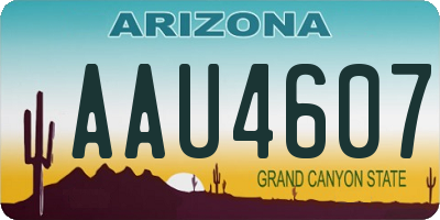 AZ license plate AAU4607