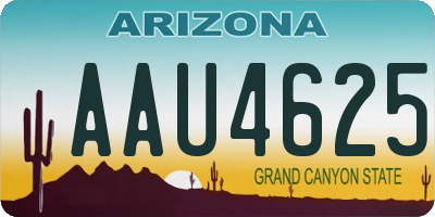 AZ license plate AAU4625
