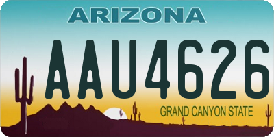 AZ license plate AAU4626