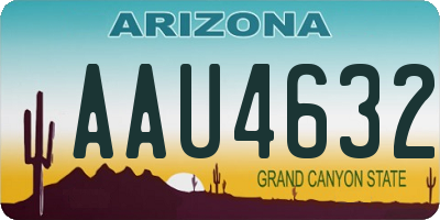 AZ license plate AAU4632