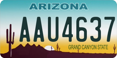 AZ license plate AAU4637