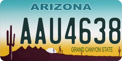 AZ license plate AAU4638