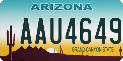 AZ license plate AAU4649