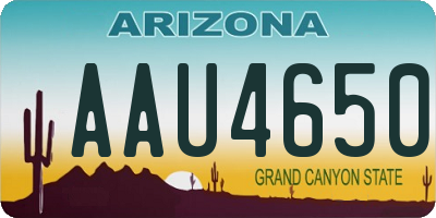 AZ license plate AAU4650
