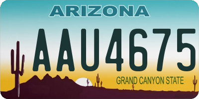 AZ license plate AAU4675