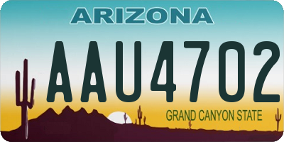 AZ license plate AAU4702