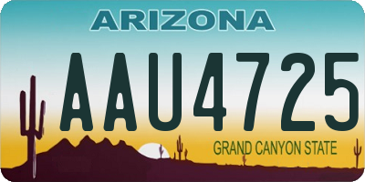 AZ license plate AAU4725
