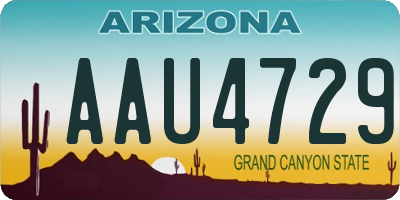 AZ license plate AAU4729