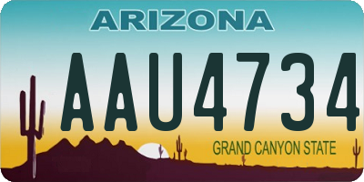 AZ license plate AAU4734