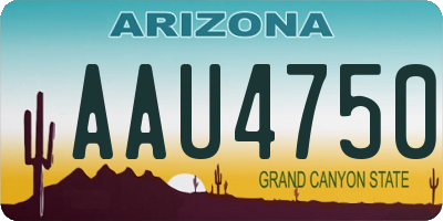 AZ license plate AAU4750