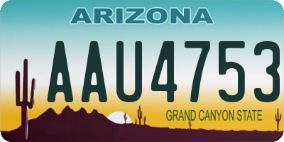 AZ license plate AAU4753