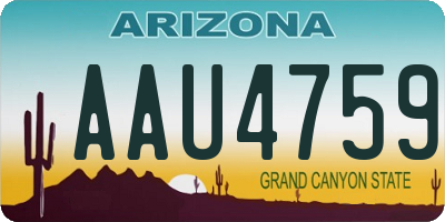 AZ license plate AAU4759