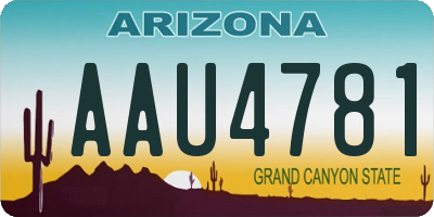 AZ license plate AAU4781