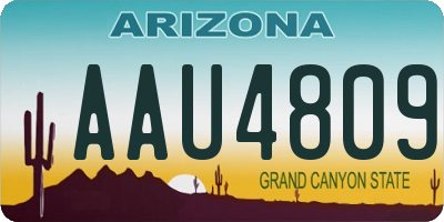 AZ license plate AAU4809
