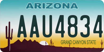 AZ license plate AAU4834