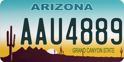 AZ license plate AAU4889