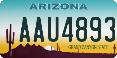 AZ license plate AAU4893