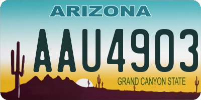 AZ license plate AAU4903