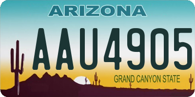 AZ license plate AAU4905
