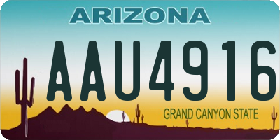 AZ license plate AAU4916