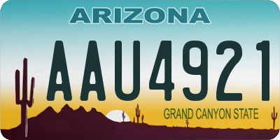 AZ license plate AAU4921