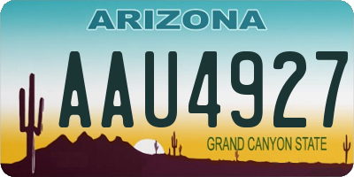 AZ license plate AAU4927