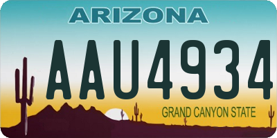 AZ license plate AAU4934