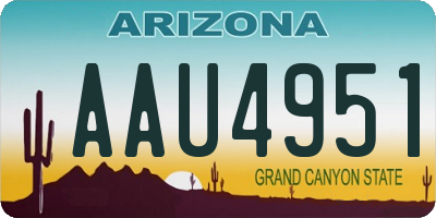 AZ license plate AAU4951
