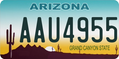 AZ license plate AAU4955