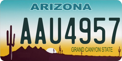 AZ license plate AAU4957