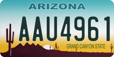 AZ license plate AAU4961