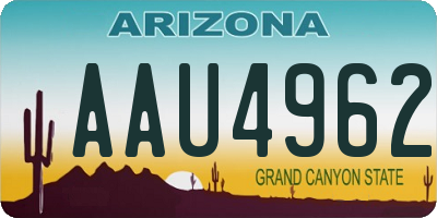AZ license plate AAU4962