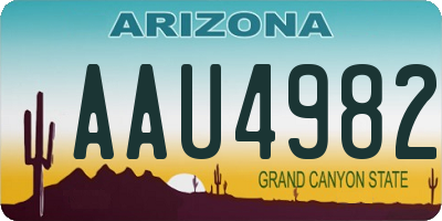 AZ license plate AAU4982