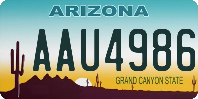 AZ license plate AAU4986