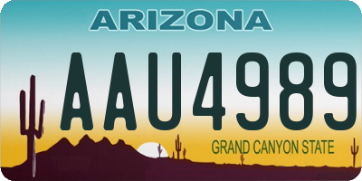AZ license plate AAU4989