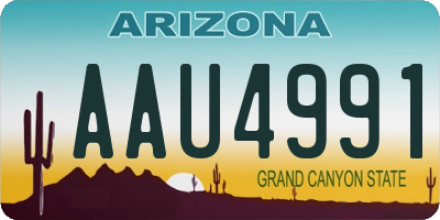 AZ license plate AAU4991